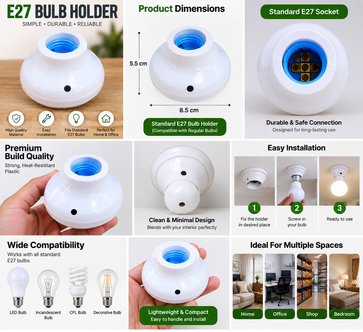 Bulb Holder WiFi Camera Full HD Hidden Spy Camera